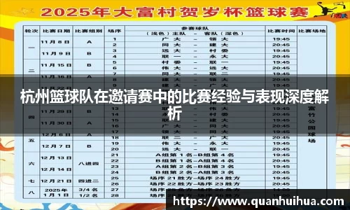 杭州篮球队在邀请赛中的比赛经验与表现深度解析